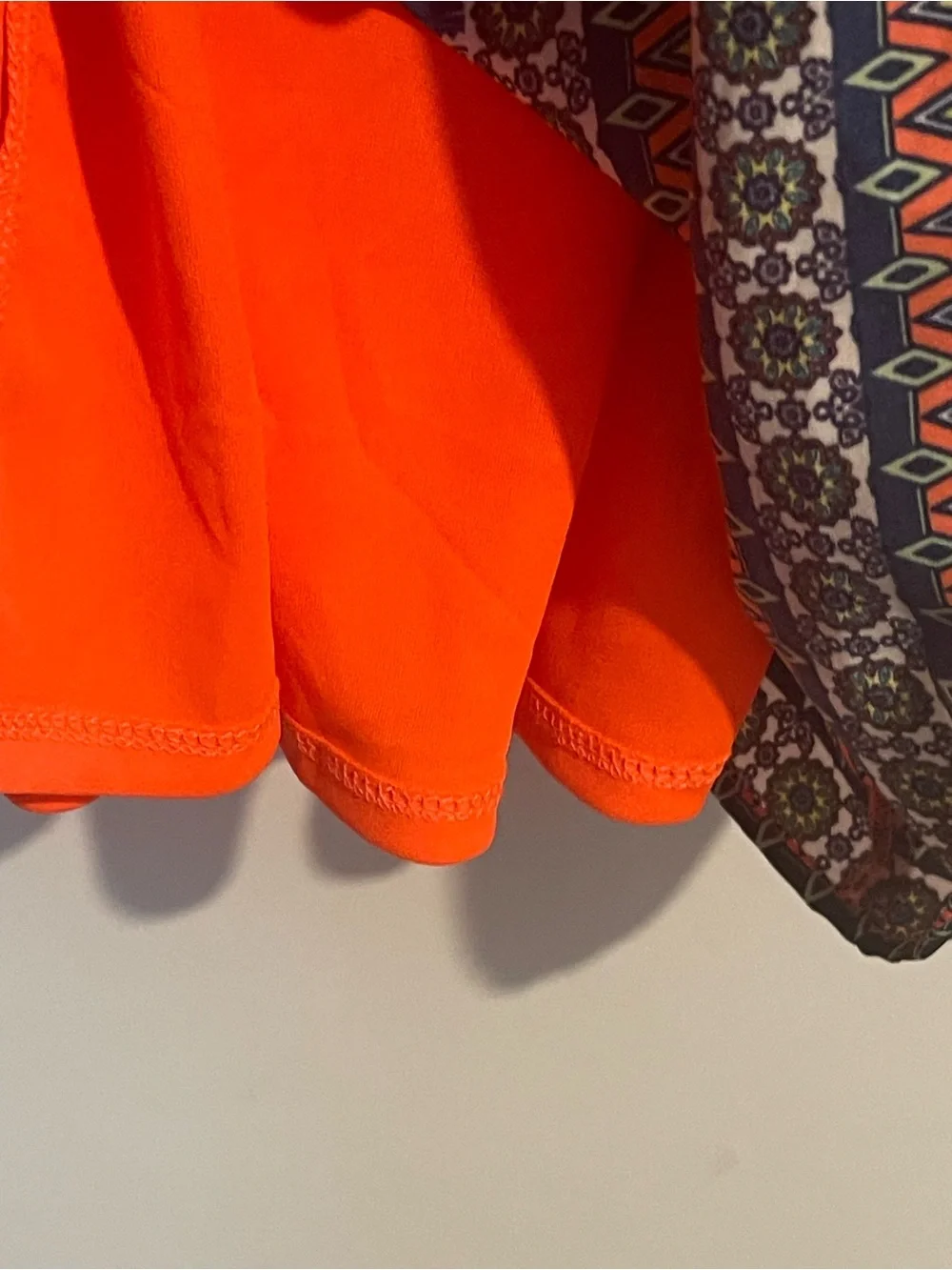 GB girls Coral and Multicolor Geometric Sleeveless Dress XL A Line Knee Length